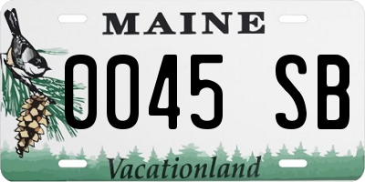 ME license plate 0045SB