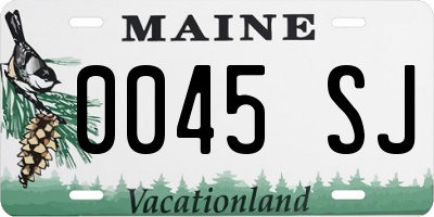 ME license plate 0045SJ