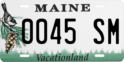 ME license plate 0045SM