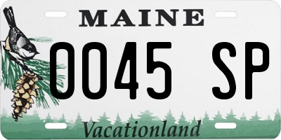 ME license plate 0045SP