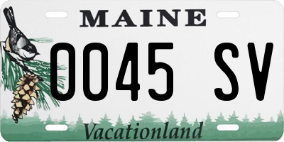 ME license plate 0045SV
