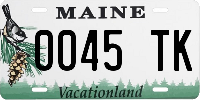 ME license plate 0045TK