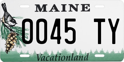 ME license plate 0045TY