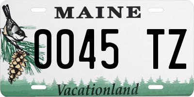 ME license plate 0045TZ
