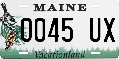 ME license plate 0045UX