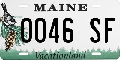 ME license plate 0046SF