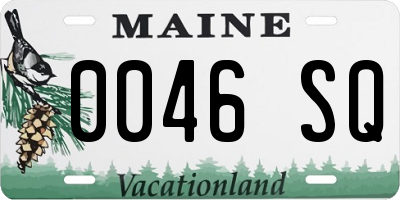 ME license plate 0046SQ