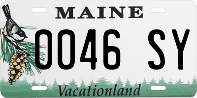 ME license plate 0046SY