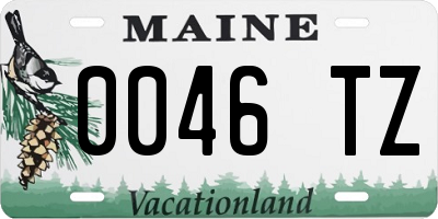 ME license plate 0046TZ
