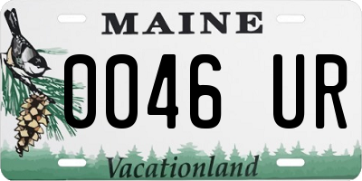 ME license plate 0046UR