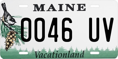 ME license plate 0046UV