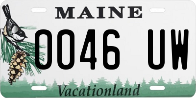 ME license plate 0046UW