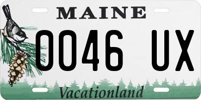 ME license plate 0046UX