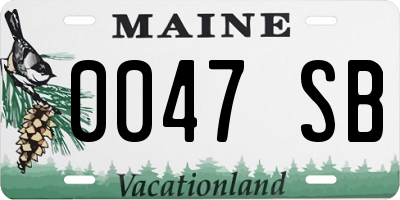 ME license plate 0047SB