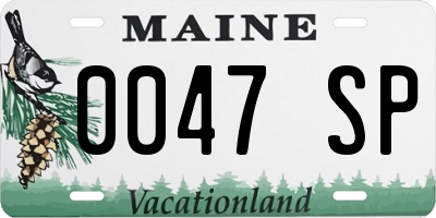 ME license plate 0047SP