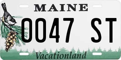ME license plate 0047ST