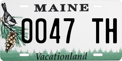 ME license plate 0047TH