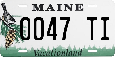 ME license plate 0047TI