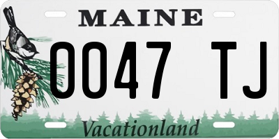 ME license plate 0047TJ