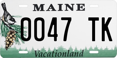 ME license plate 0047TK