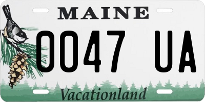 ME license plate 0047UA