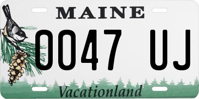 ME license plate 0047UJ