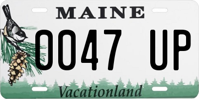 ME license plate 0047UP