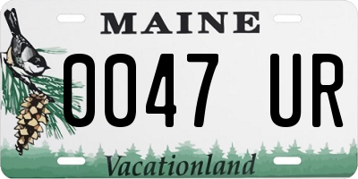 ME license plate 0047UR