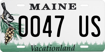 ME license plate 0047US