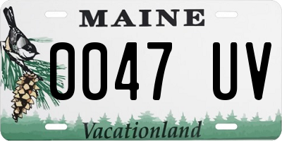 ME license plate 0047UV