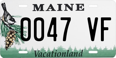 ME license plate 0047VF