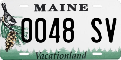 ME license plate 0048SV