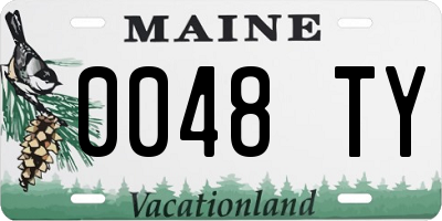 ME license plate 0048TY