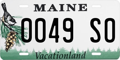 ME license plate 0049SO