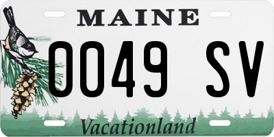 ME license plate 0049SV