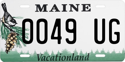 ME license plate 0049UG