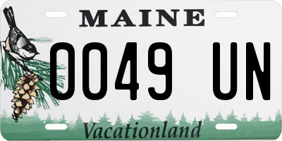 ME license plate 0049UN