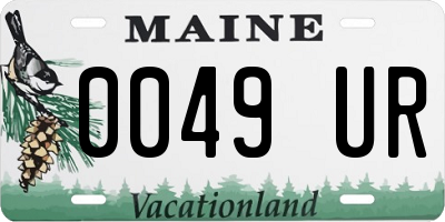 ME license plate 0049UR