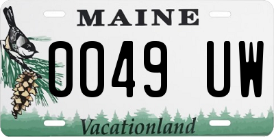 ME license plate 0049UW