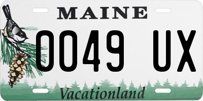 ME license plate 0049UX