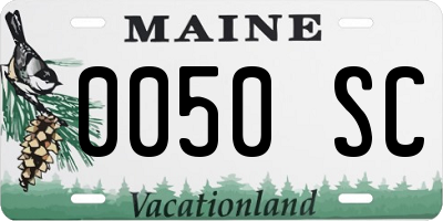 ME license plate 0050SC