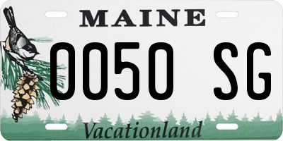 ME license plate 0050SG