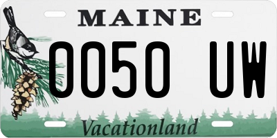 ME license plate 0050UW