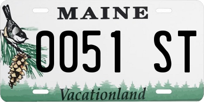 ME license plate 0051ST