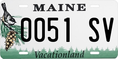 ME license plate 0051SV