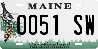 ME license plate 0051SW