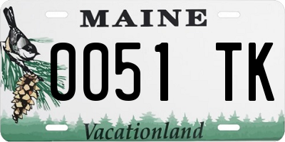 ME license plate 0051TK