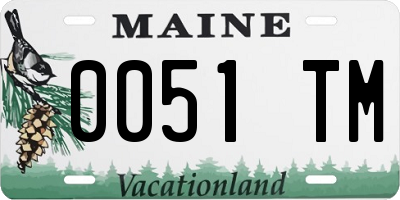 ME license plate 0051TM