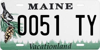 ME license plate 0051TY