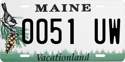 ME license plate 0051UW